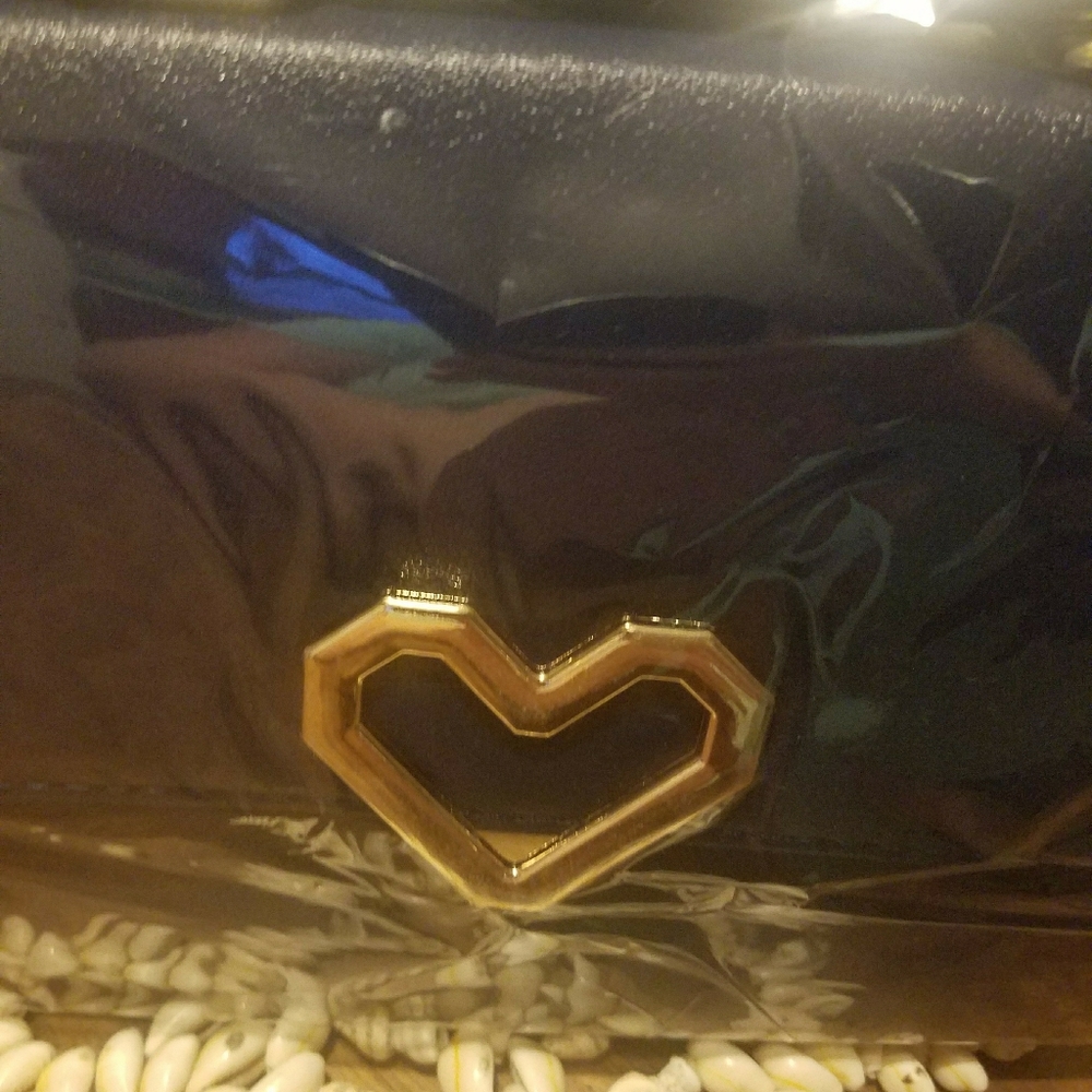 Blue leather tote